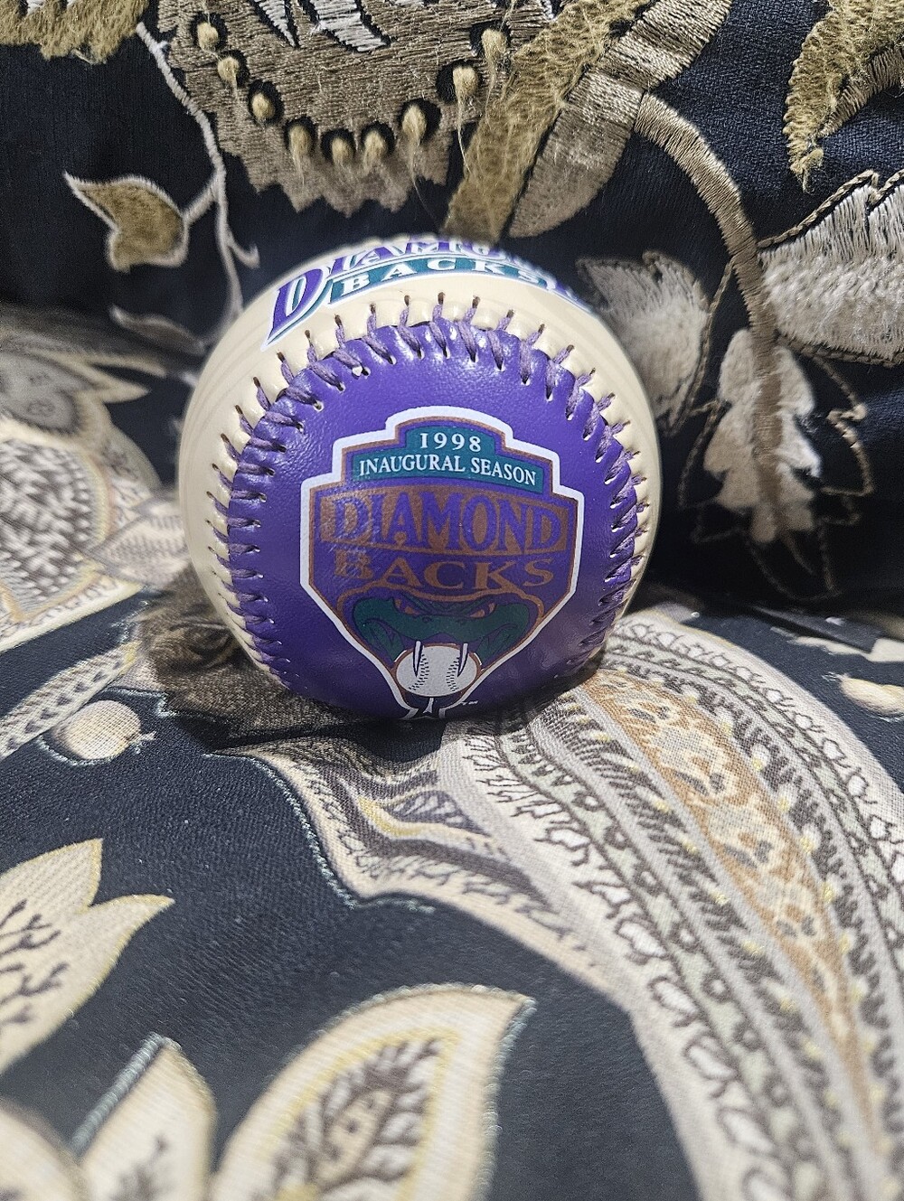 1998 Arizona Diamondbacks Inaugural Season Logo Baseball - Purple & White